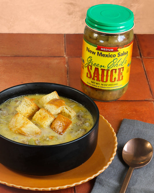 Green Chile Cheeseburger Soup